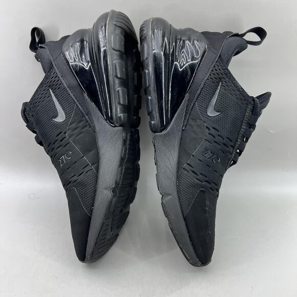 Nike Air Max 270 Running Shoes Women Size 7.5 Triple Black Comfort Low Sneakers - Picture 6 of 8